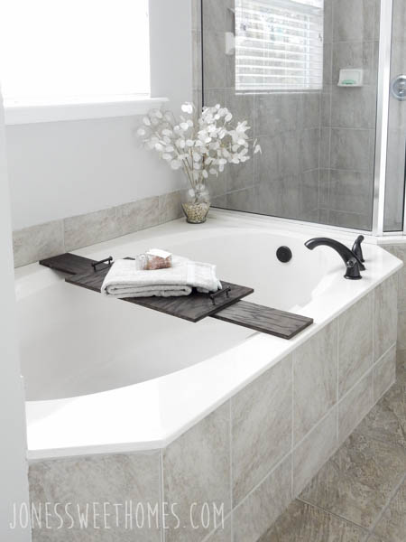 DIY Bath Tub Tray - Jones Sweet Homes blog