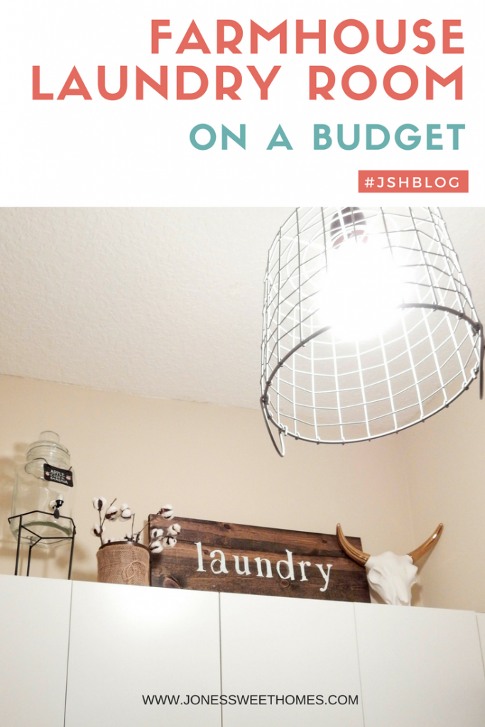 Farmhouse Laundry Room On A Budget - Jones Sweet Homes blog