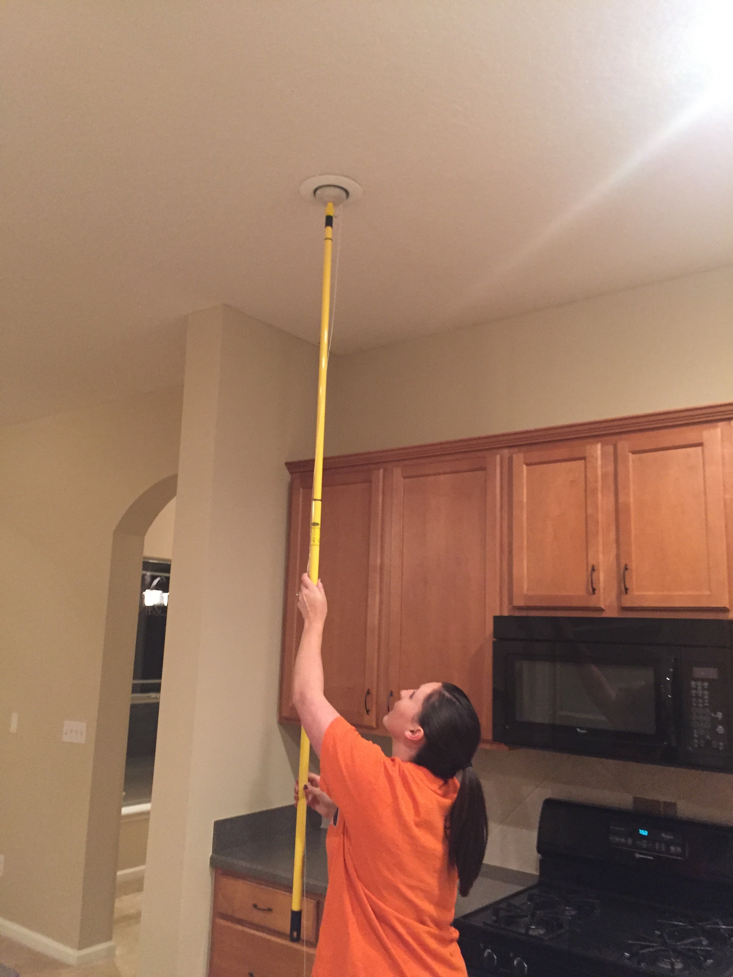 Replacing light bulbs with a pole